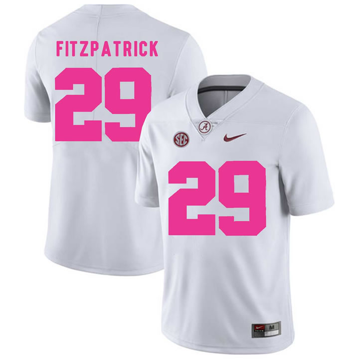 Alabama Crimson Tide 29 Minkah Fitzpatrick White 2018 Breast Cancer Awareness College Football Jersey DingZhi